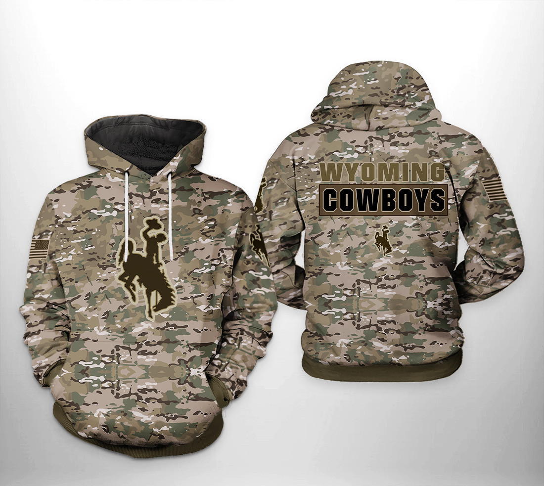 Wyoming Cowboys NCAA Camo Veteran Hoodie Zip Hoodie