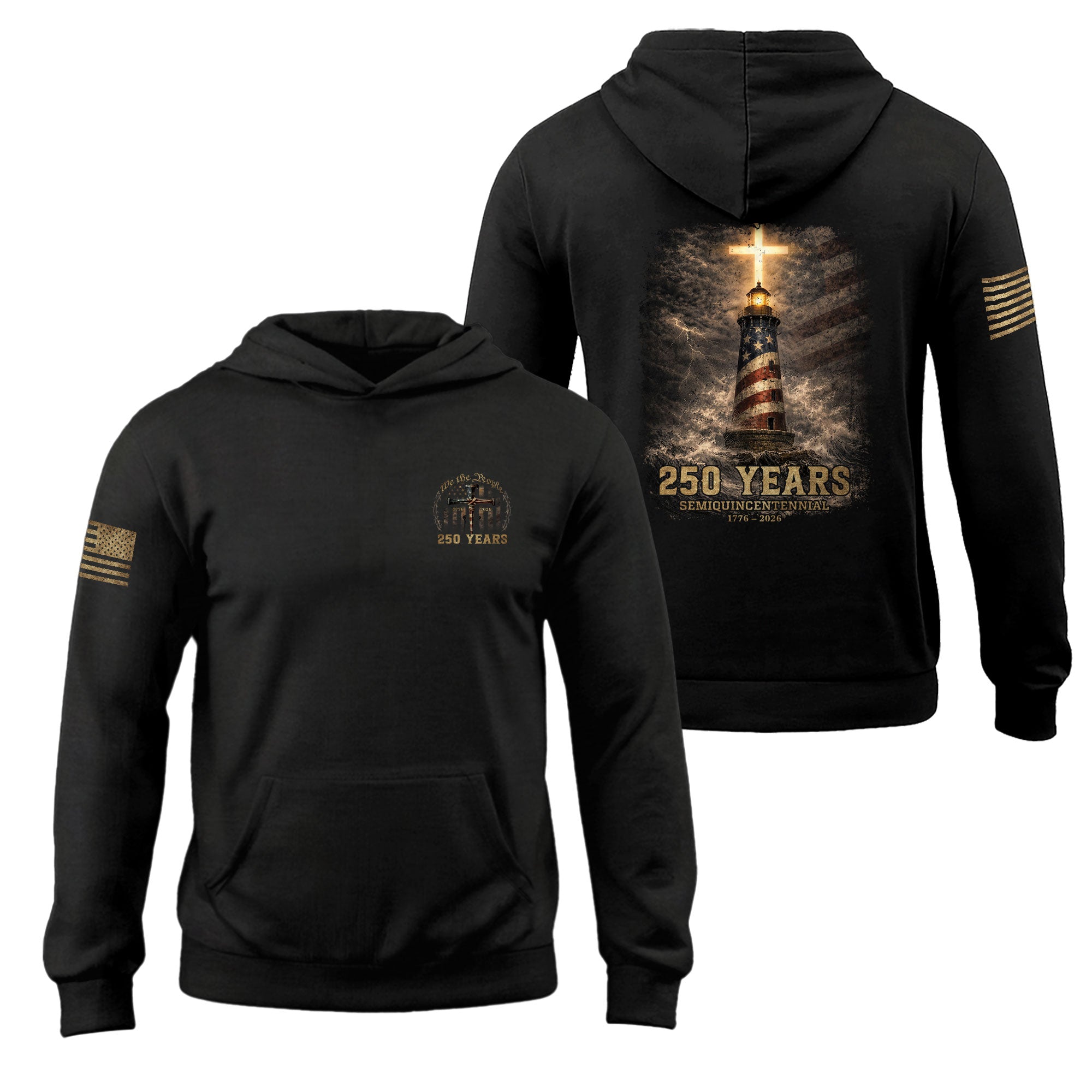 250 Years America Christian Freedom Hoodie 1776-2026 Patriotic Unisex