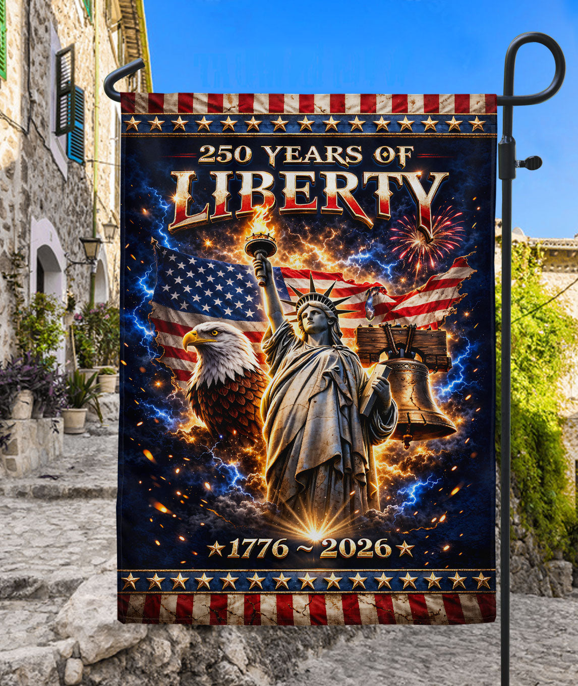 250 Years of Liberty Garden Flag 1776-2026 One Nation Under God Double Sided Patriotic