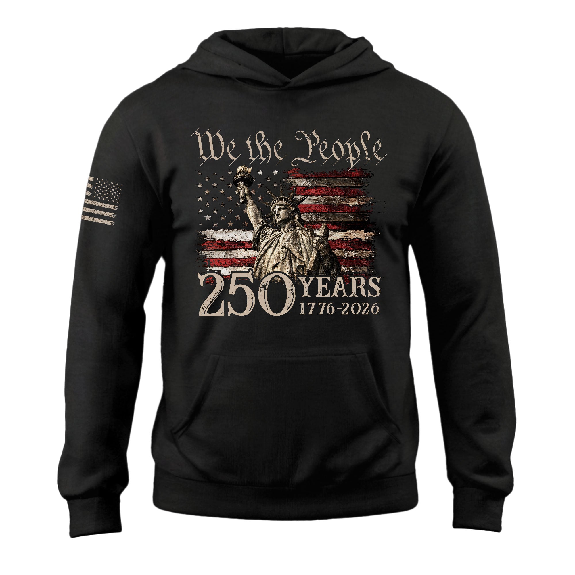 250th Anniversary USA Hoodie 1776-2026 Patriotic American Flag Pullover