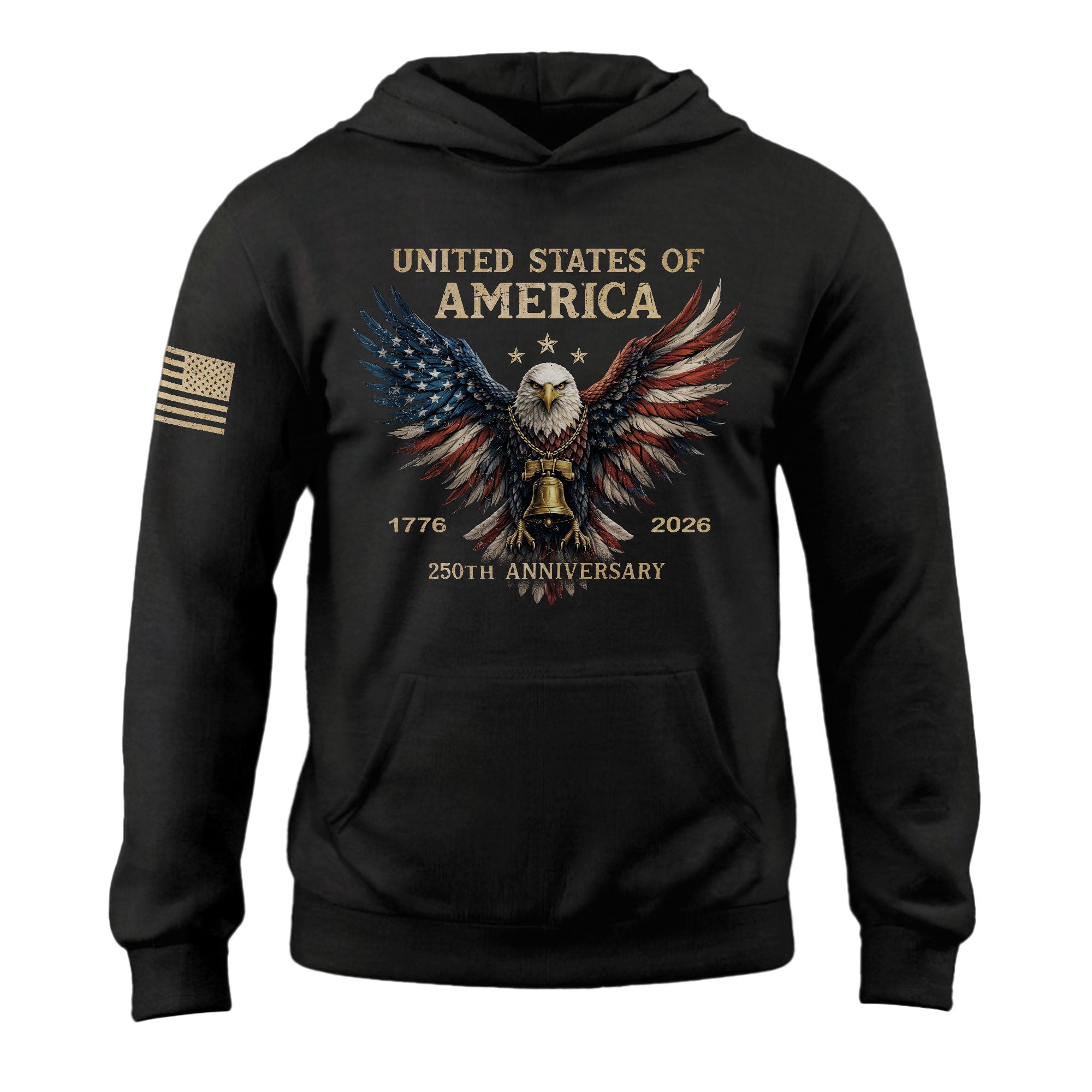 250th Anniversary USA Hoodie 1776-2026 Vintage American Heritage