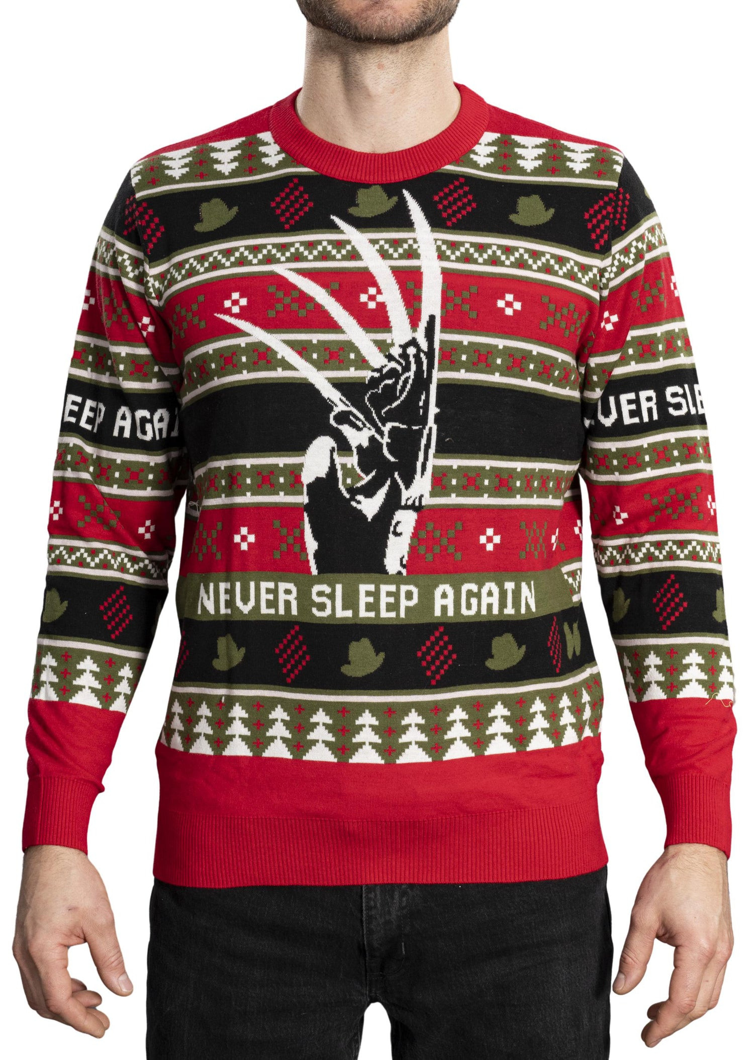 A Nightmare on Elm Street Freddy Krueger Never Sleep Again Ugly Christmas Sweater