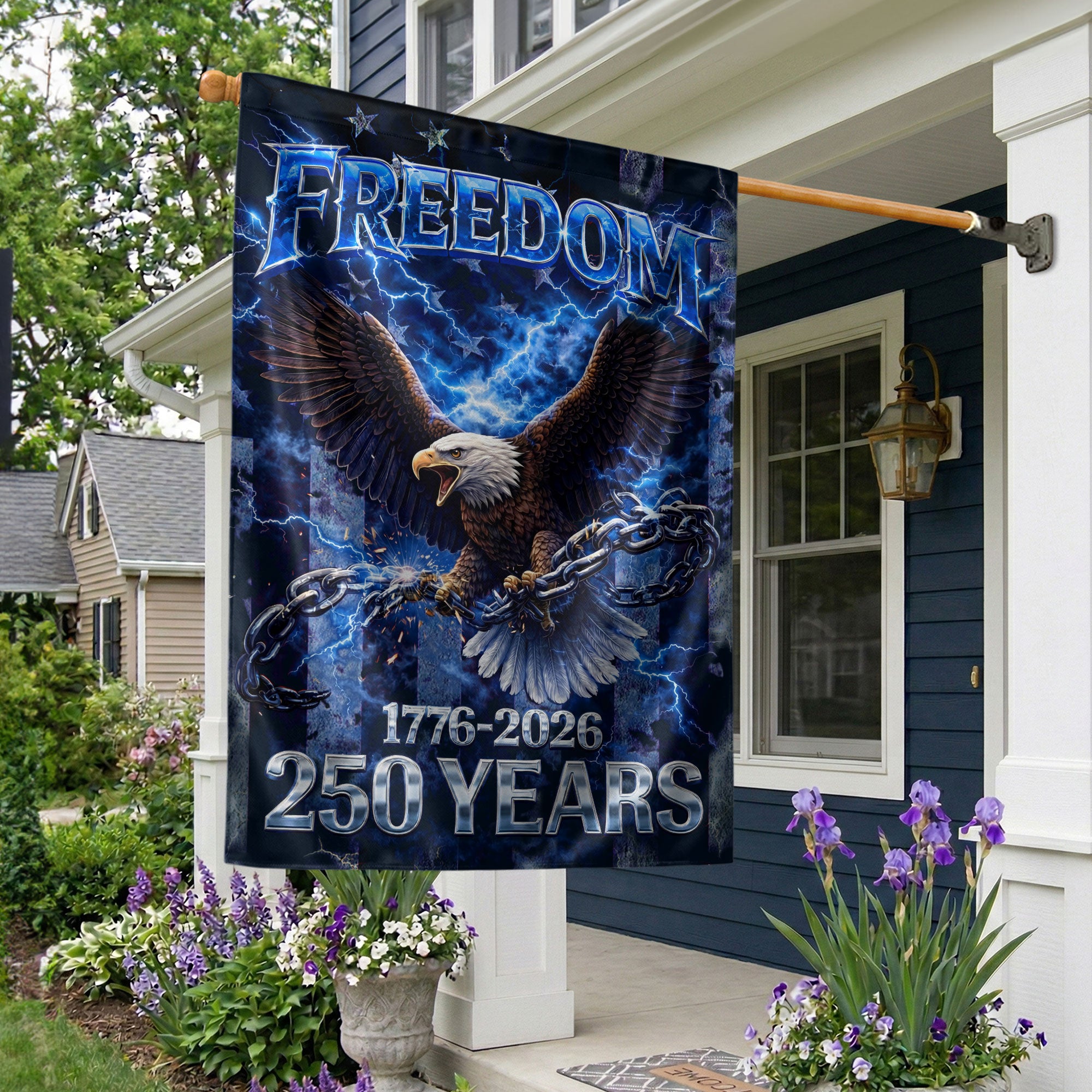 America 250th Anniversary Double Sided House Flag Patriotic Freedom Eagle 1776-2026