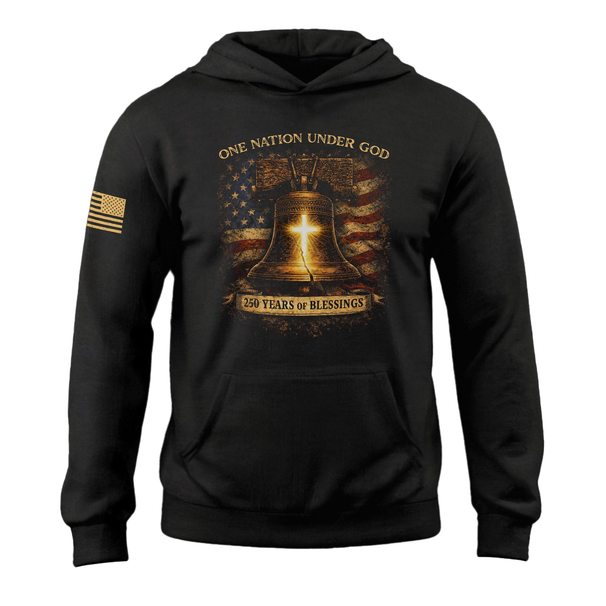 America 250th Anniversary Hoodie 1776-2026 Liberty Bell One Nation Under God Patriotic Sweatshirt