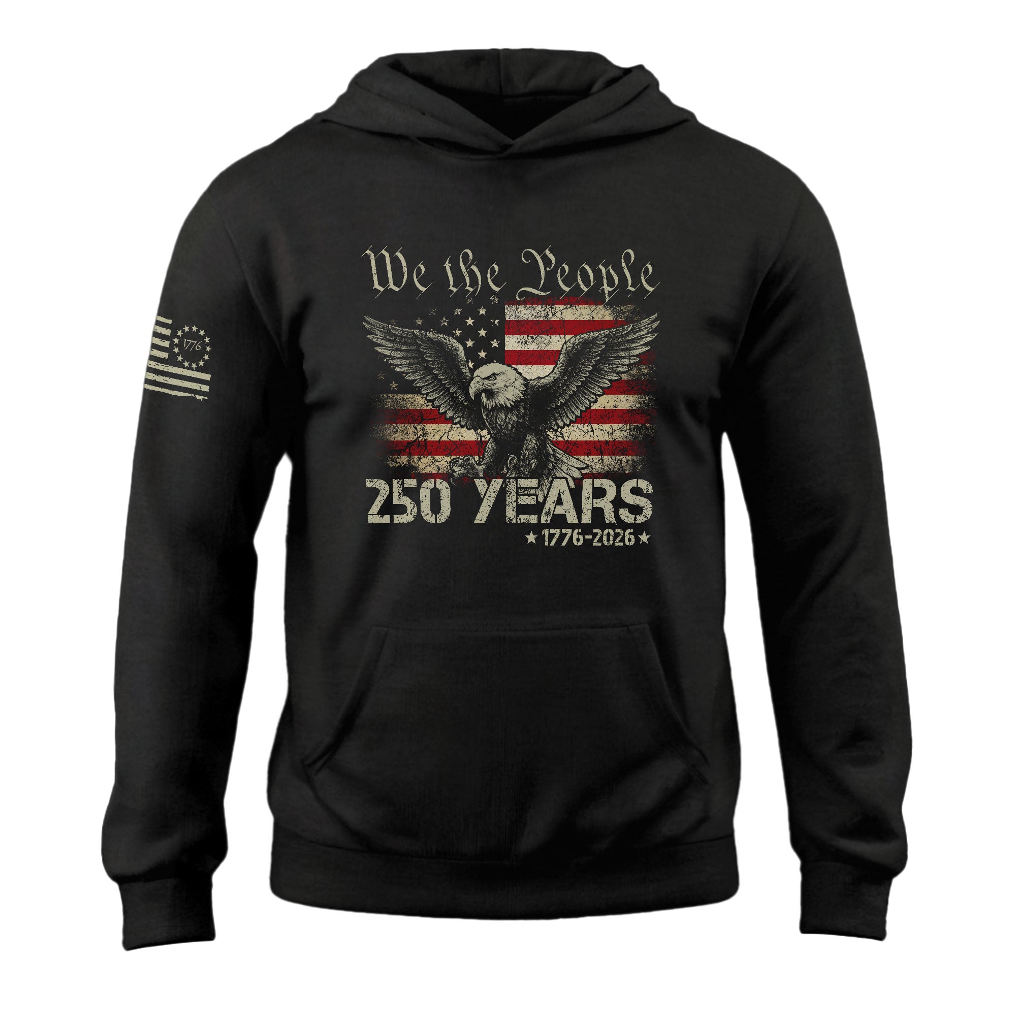 America 250th Anniversary Hoodie 1776-2026 We The People Eagle Flag Men's