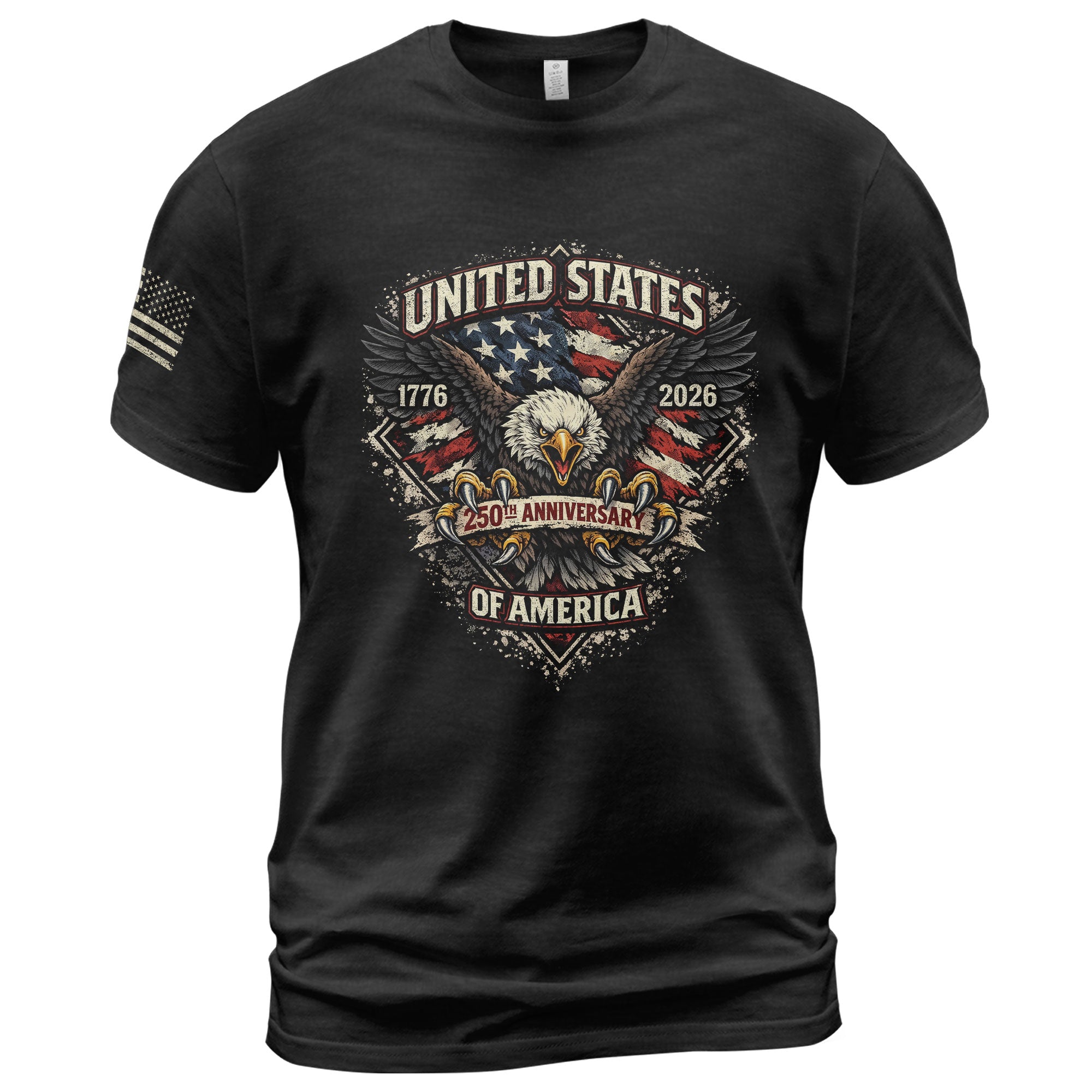 America 250th Anniversary T-Shirt 1776-2026 Patriotic Bald Eagle USA Flag Tee