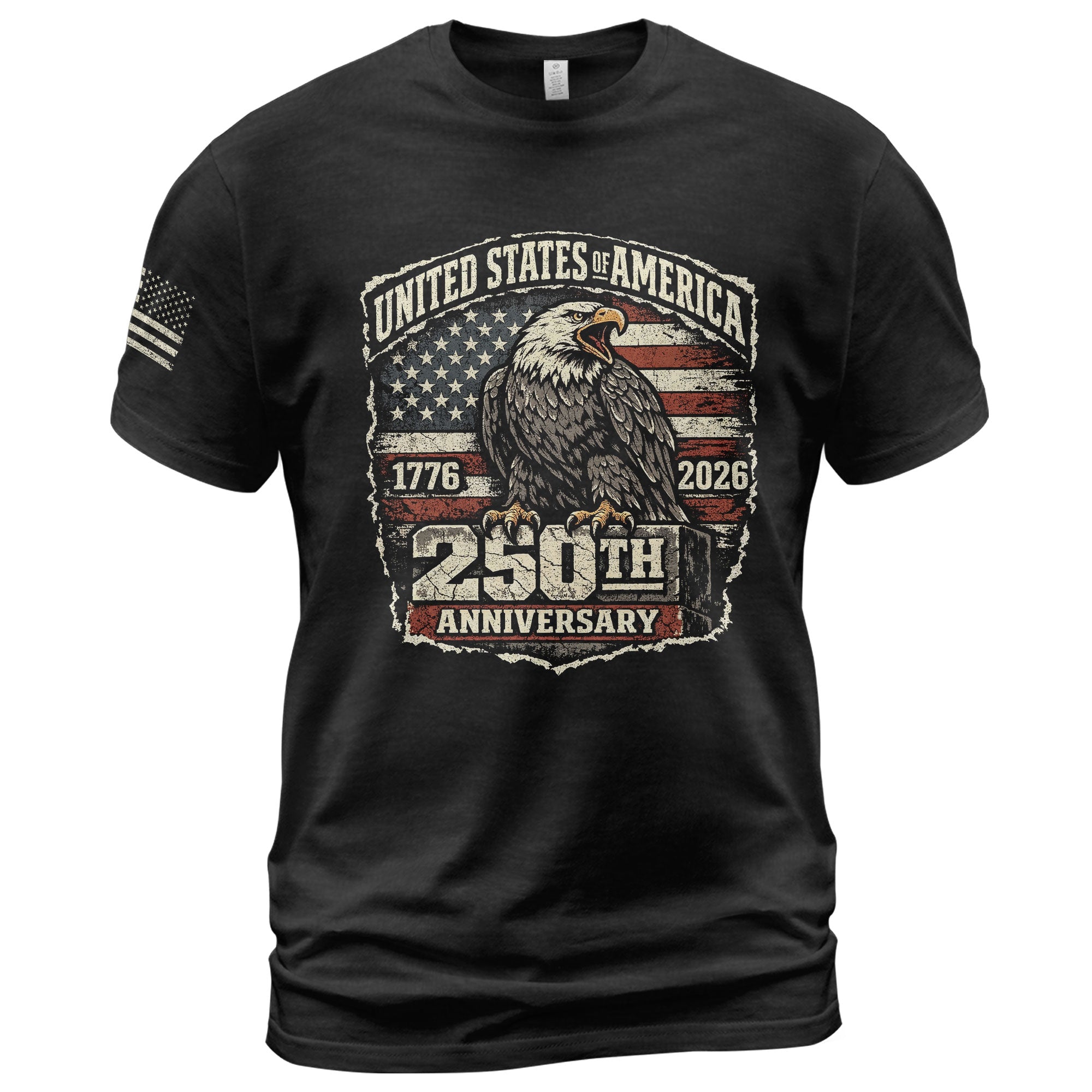 America 250th Anniversary T-Shirt 1776-2026 Patriotic Eagle USA Flag Tee