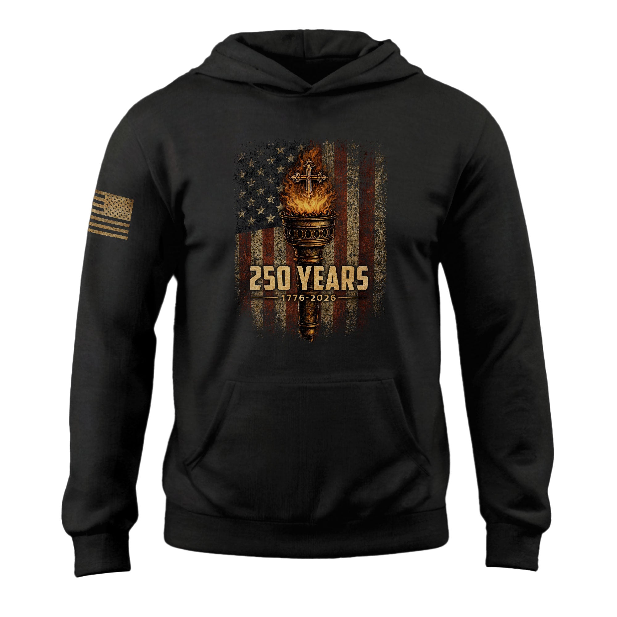 American Faith Patriot Hoodie USA 250 Years 1776-2026