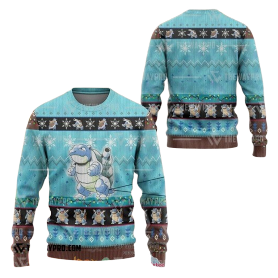 Anime Pokemon Blastoise Ugly Christmas Sweater