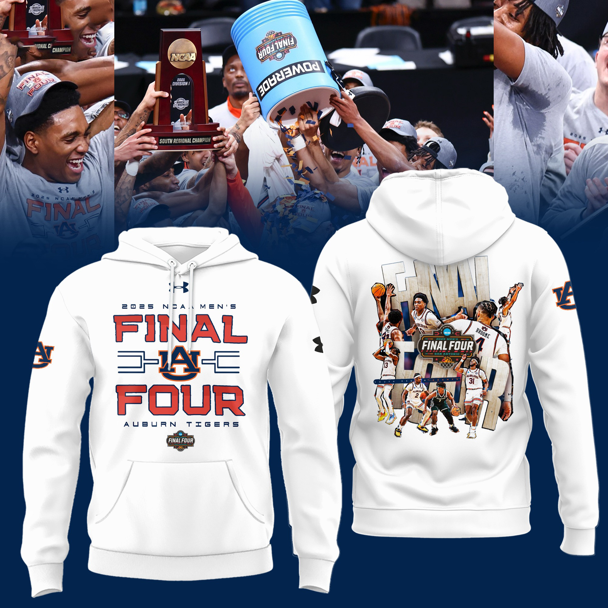 Auburn Tigers Final Four Hoodie 2025 NCAA Mens Basketball March Madness Merch Unique Gifts