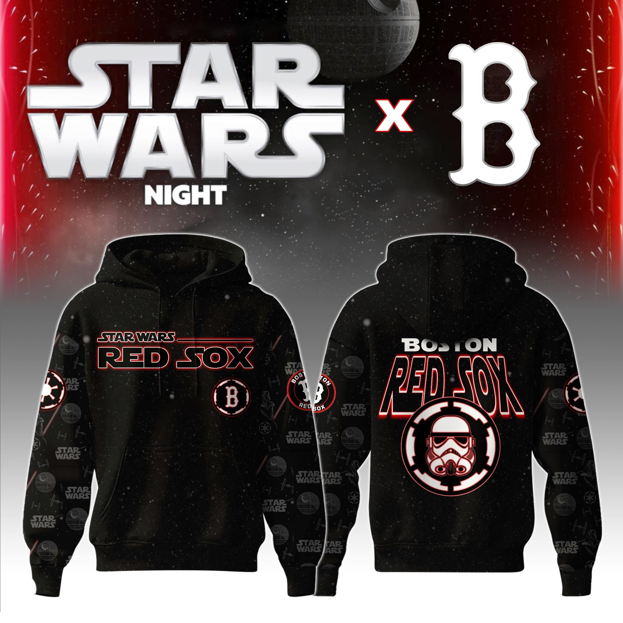 Boston Red Sox MLB x Star War Night Hoodie 2025 Best Gifts For Baseball Fans