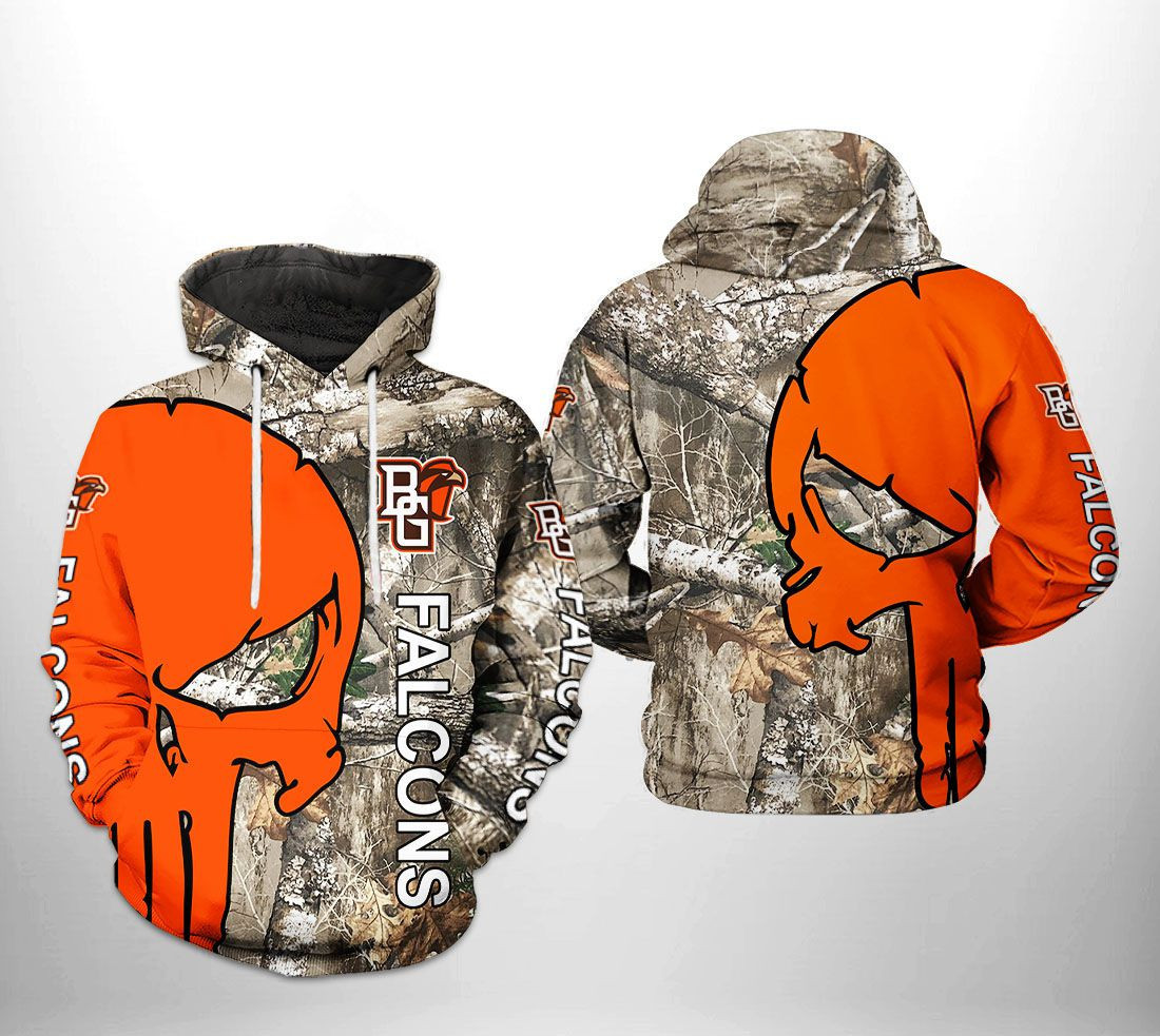 Bowling Green Falcons NCAA Camo Veteran Hunting Hoodie Zip Hoodie