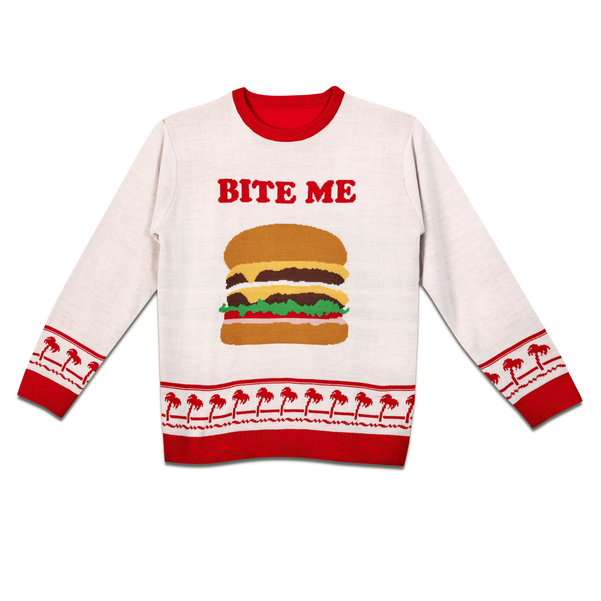 Burger Bite Me Ugly Christmas Sweater