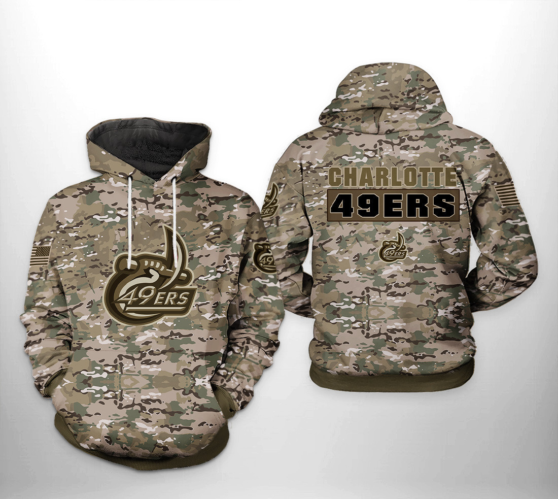 Charlotte 49ers NCAA Camo Veteran Hoodie Zip Hoodie