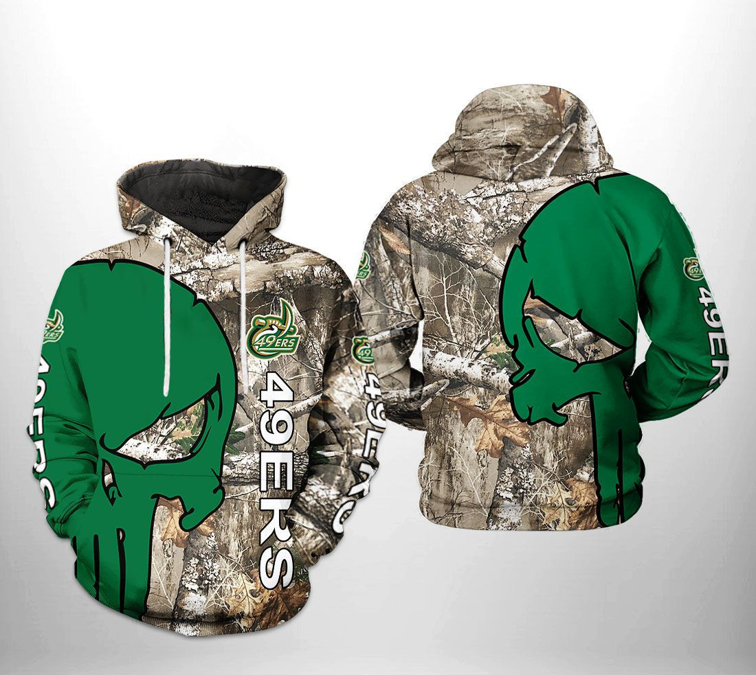 Charlotte 49ers NCAA Camo Veteran Hunting Hoodie Zip Hoodie
