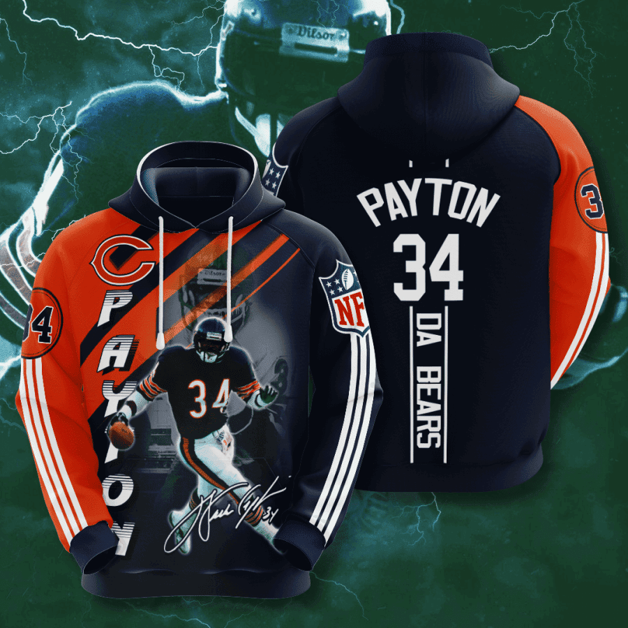 Chicago Bears Payton 34 Hoodie Zip Hoodie Version 2582