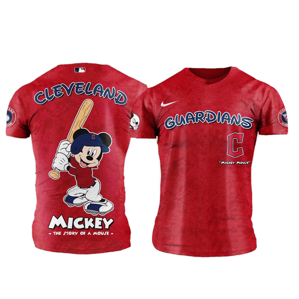 Cleveland Guardians MLB x Mickey Night Game Shirt Cleveland Guardians Merch Baseball Fans Gifts