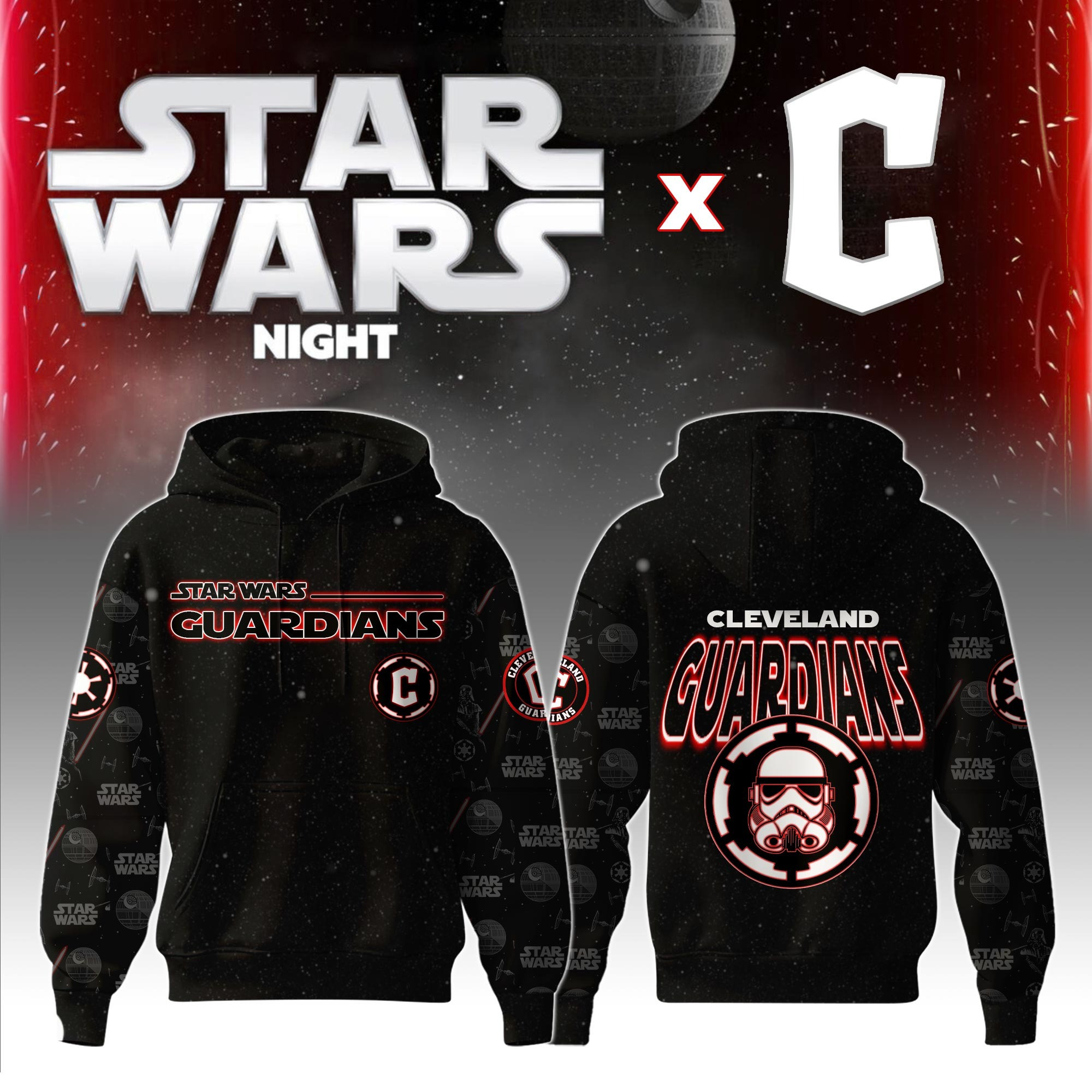 Cleveland Guardians MLB x Star War Night Special Edition Hoodie 2025 Gifts For Baseball Fans