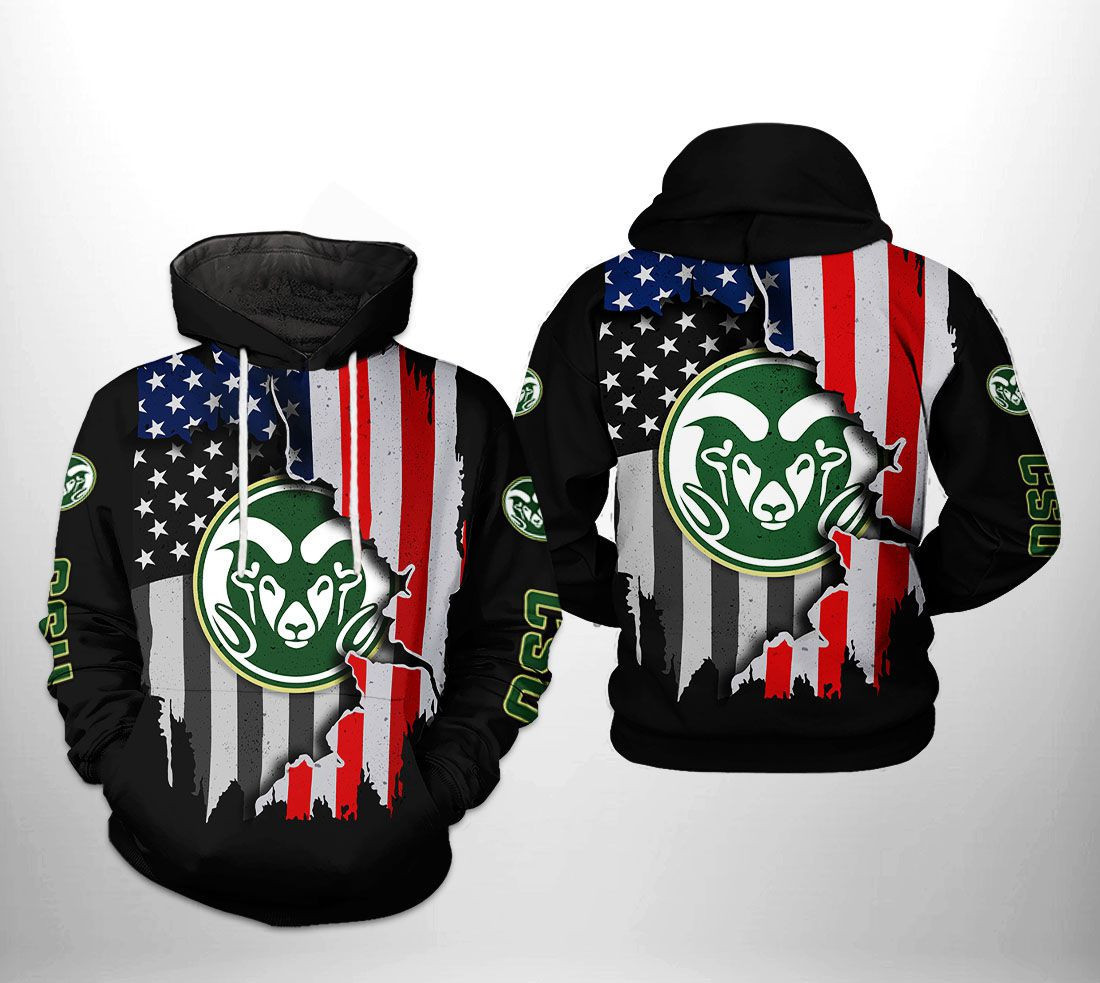 Colorado State Rams NCAA US Flag Hoodie Zip Hoodie Version 2612