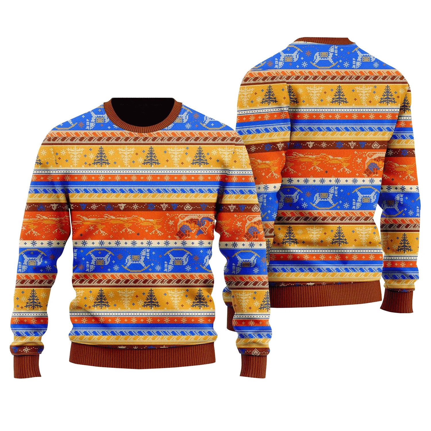 Crazy Light Up Xmas Pattern Ugly Christmas Sweater