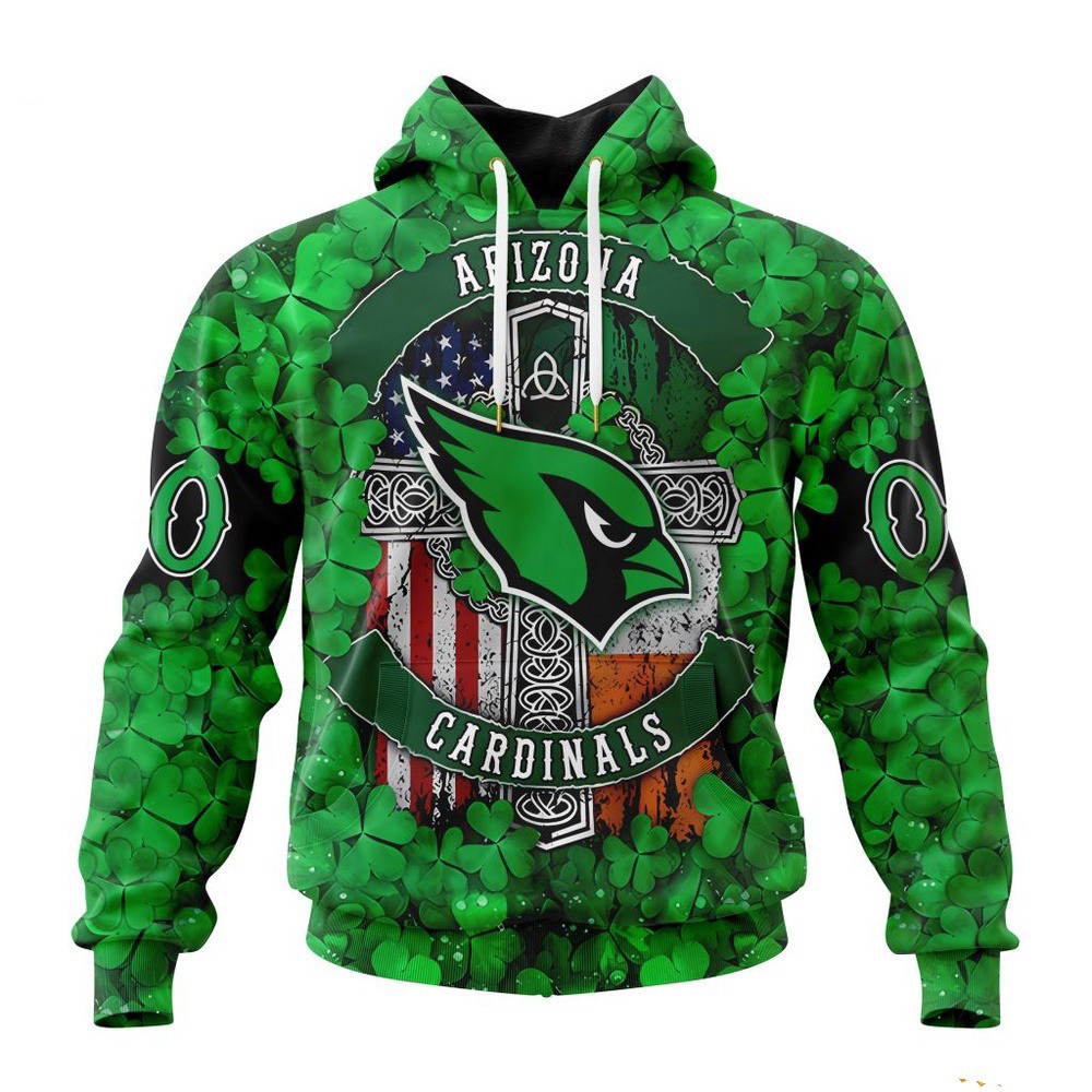Custom NFL Arizona Cardinals St Patricks Day Hoodie Best Gift For Football Lovers