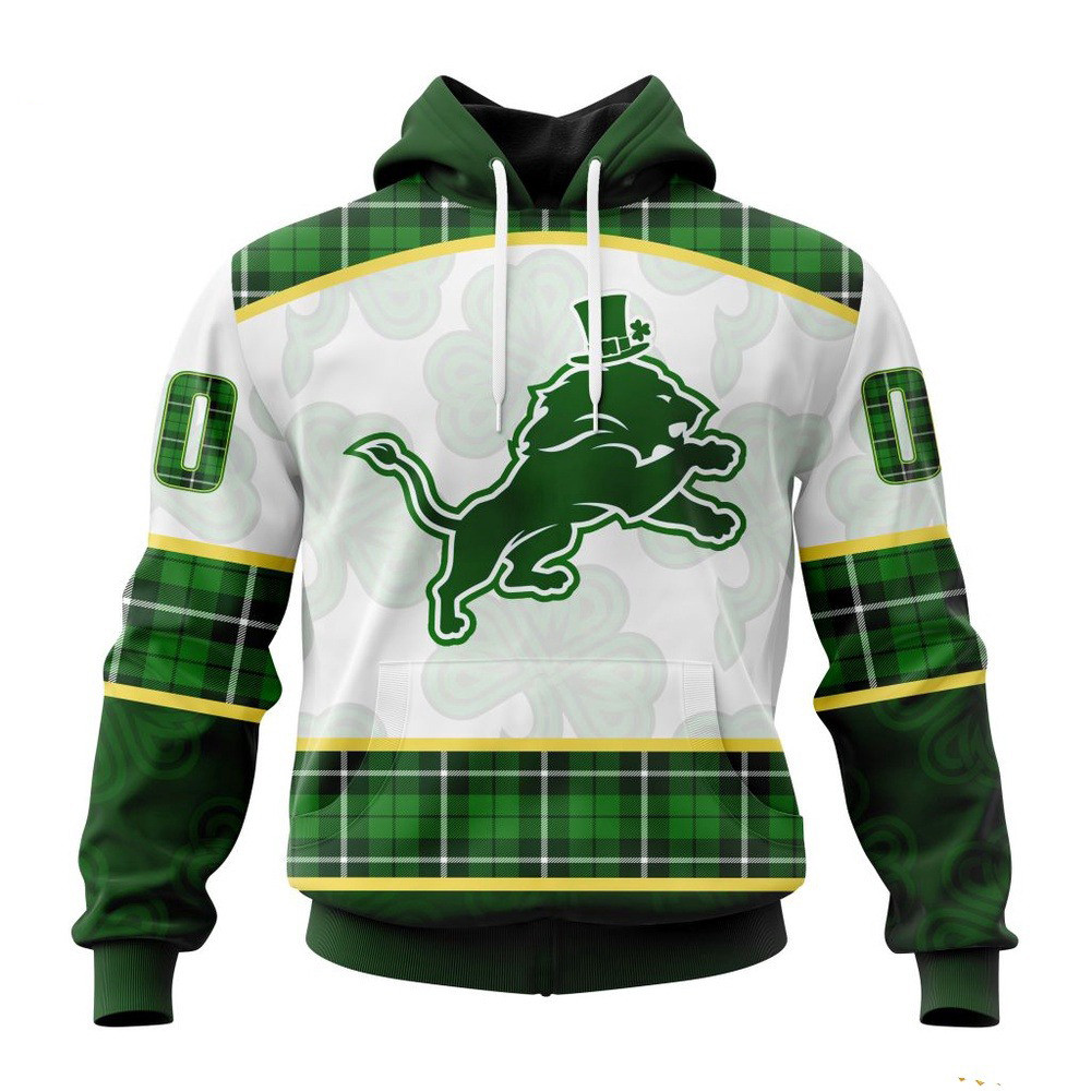 Custom NFL Detroit Lions St Patricks Day 3D Hoodie Best Gifts For Football Fans