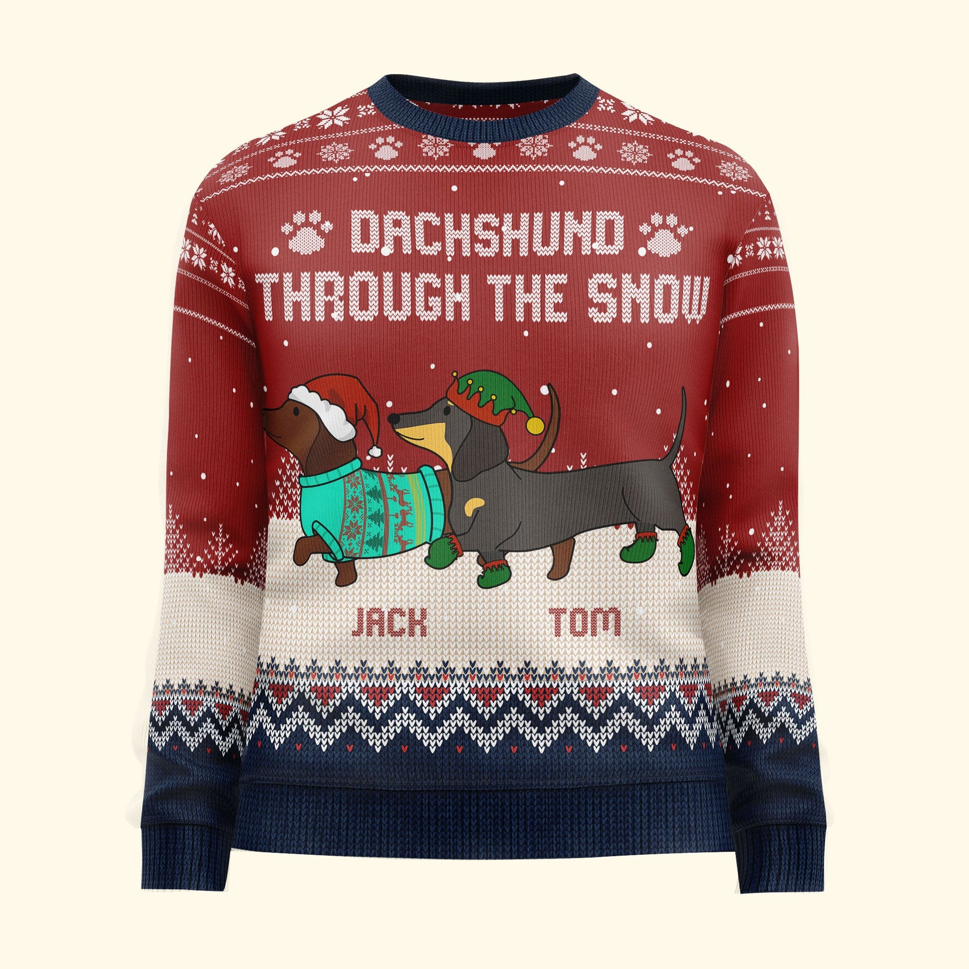 Dachshund Through The Snow Ugly Sweater