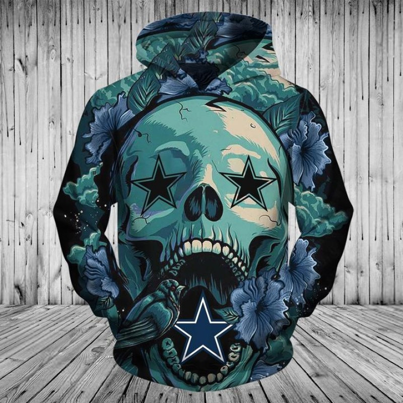 Dallas Cowboys Skull Hoodie Zip Hoodie Version 1430