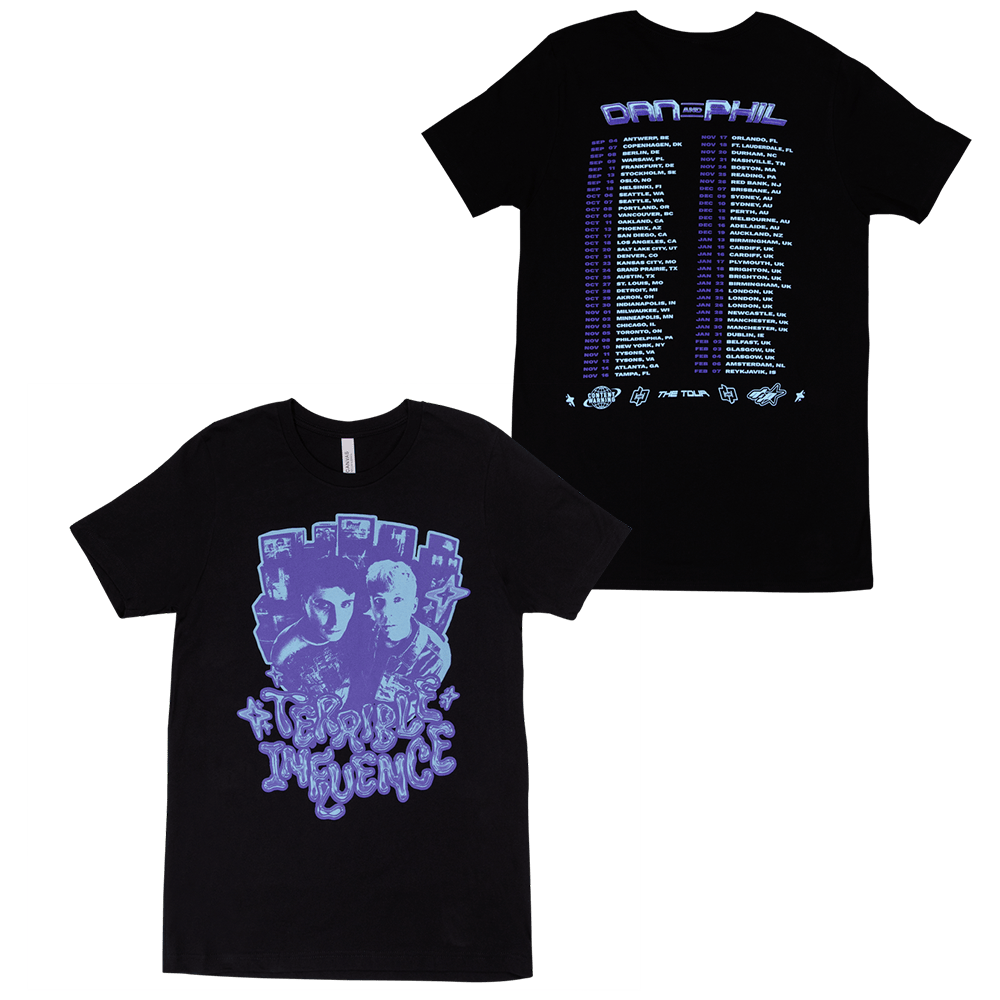 Dan And Phil Terrible Influence Tour Merch Dan And Phil Merch Tour Shirt Gifts For Fans