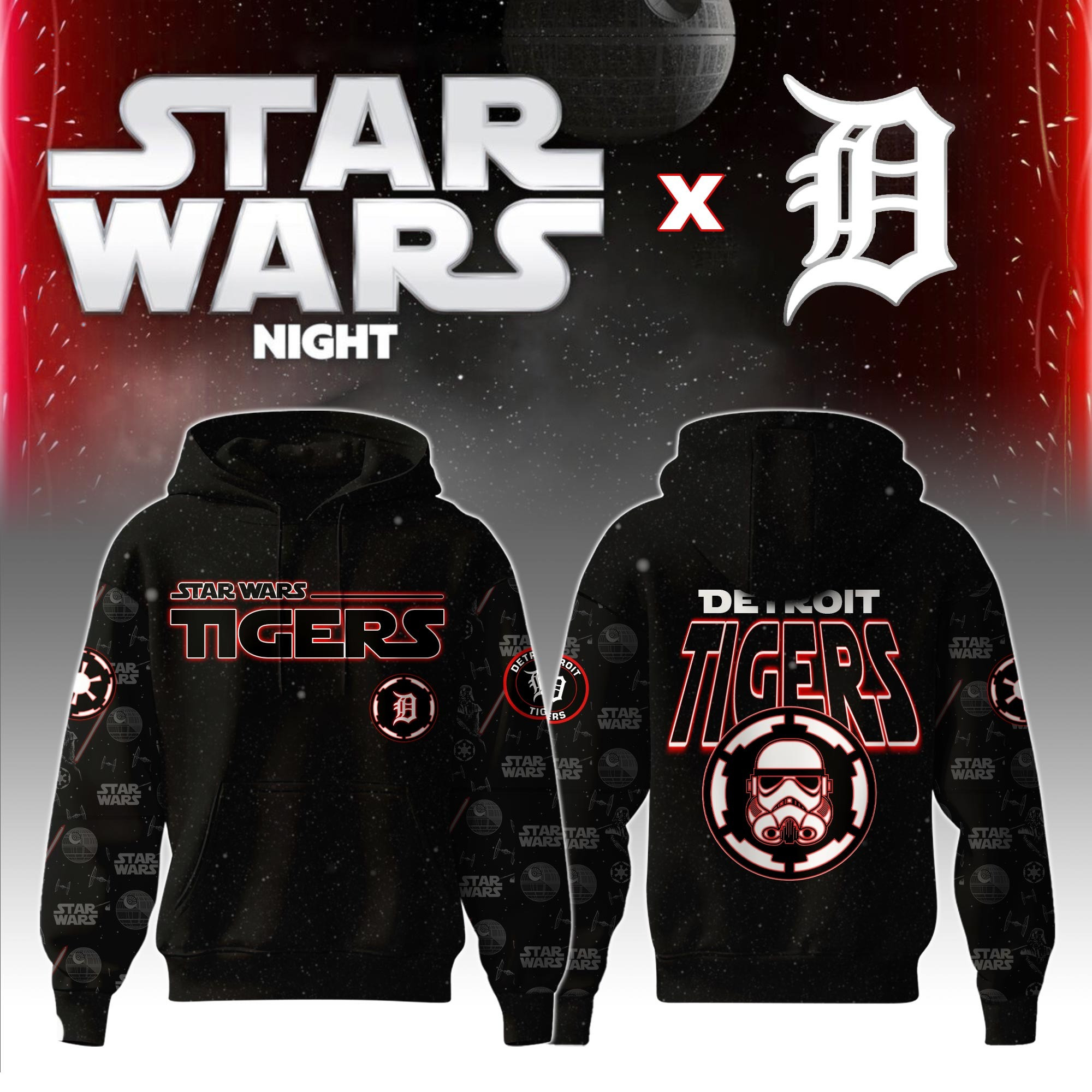 Detroit Tigers MLB x Star War Night Special Edition Hoodie 2025 Best Gifts For Baseball Lovers