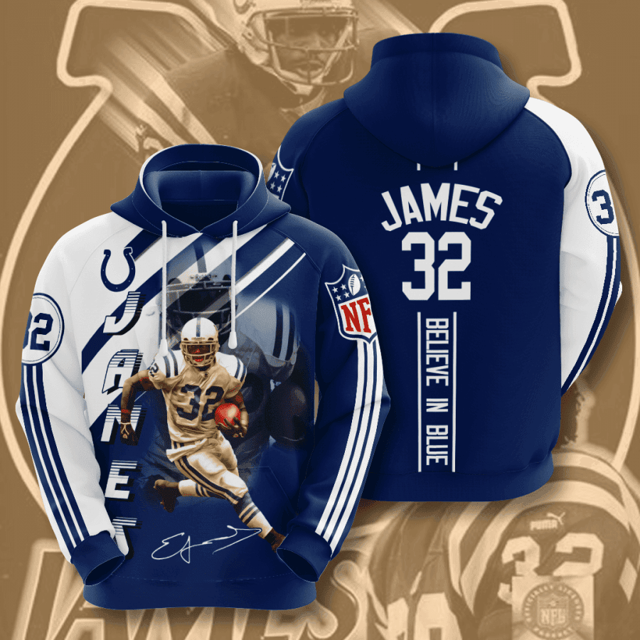 Edgerrin James Indianapolis Colts Hoodie Zip Hoodie