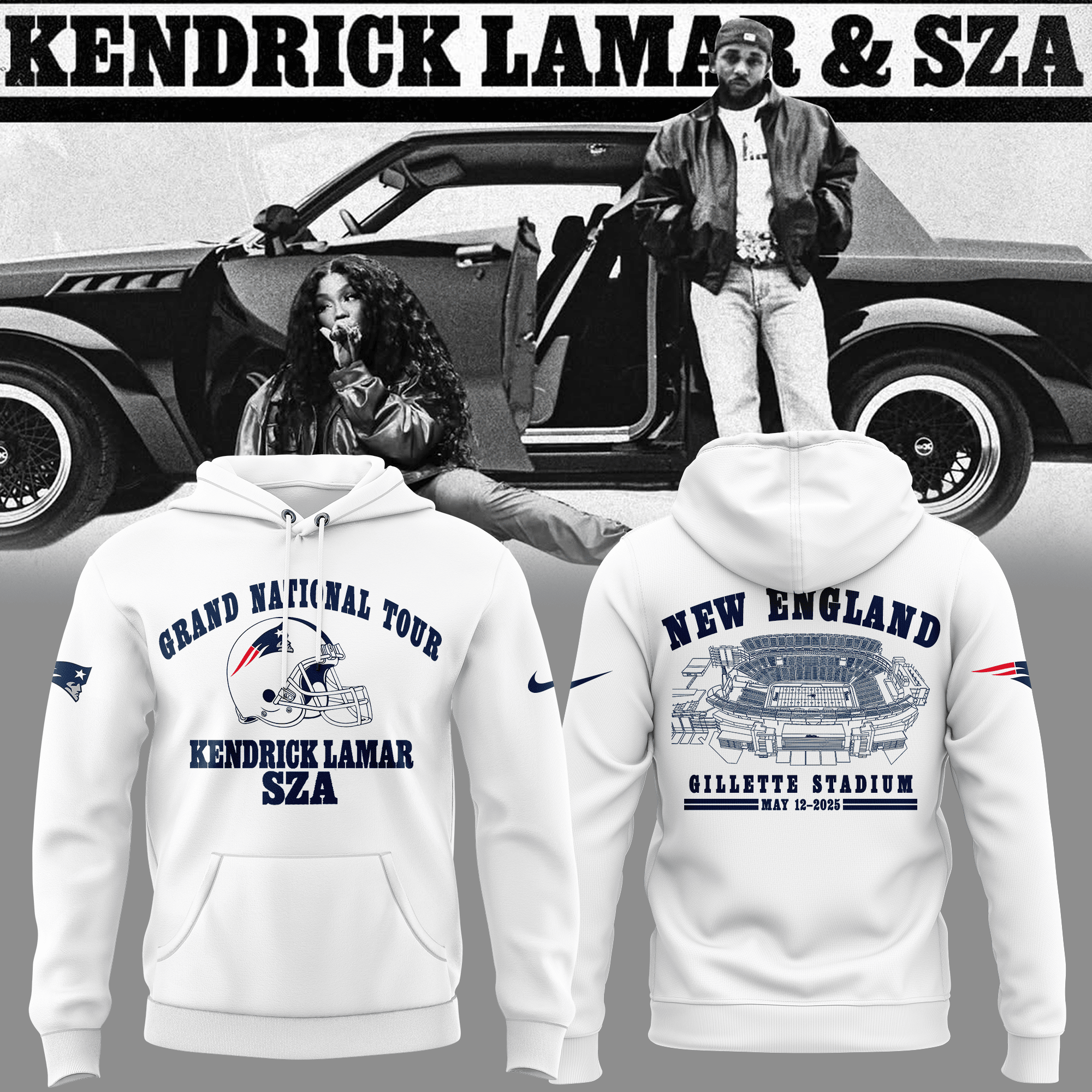 Edition Grand National Tour X New England Patriots White Hoodie 2025 Unique Gifts For Football Fans