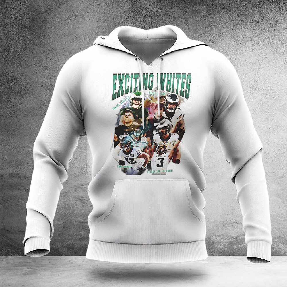 Exciting Whites Eagles Hoodie Great Gifts For NFL Fan