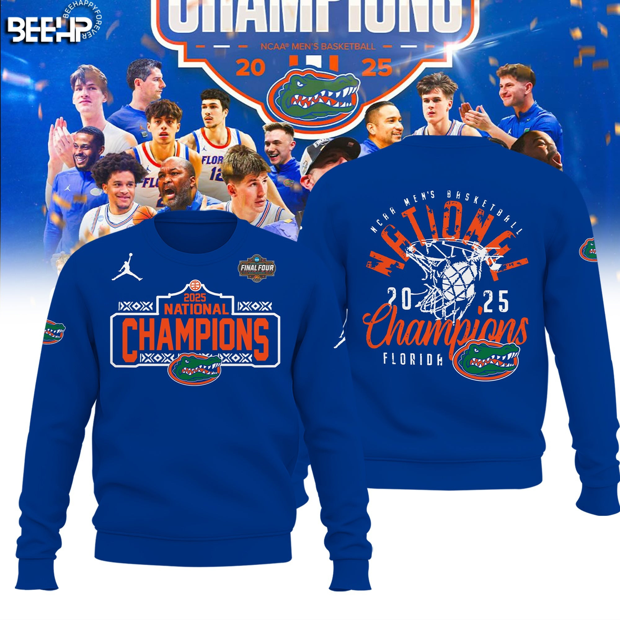 Florida Gators Mens Basketball 2025 NCAA National Champions Sweatshirt Basketball Present Gift Ideas
