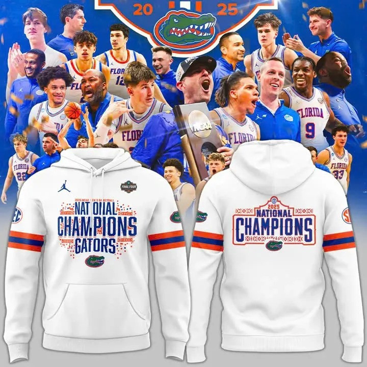 Florida Gators National Championship Hoodie 2025 NCAA Mens Basketball Clothing Fan Gear