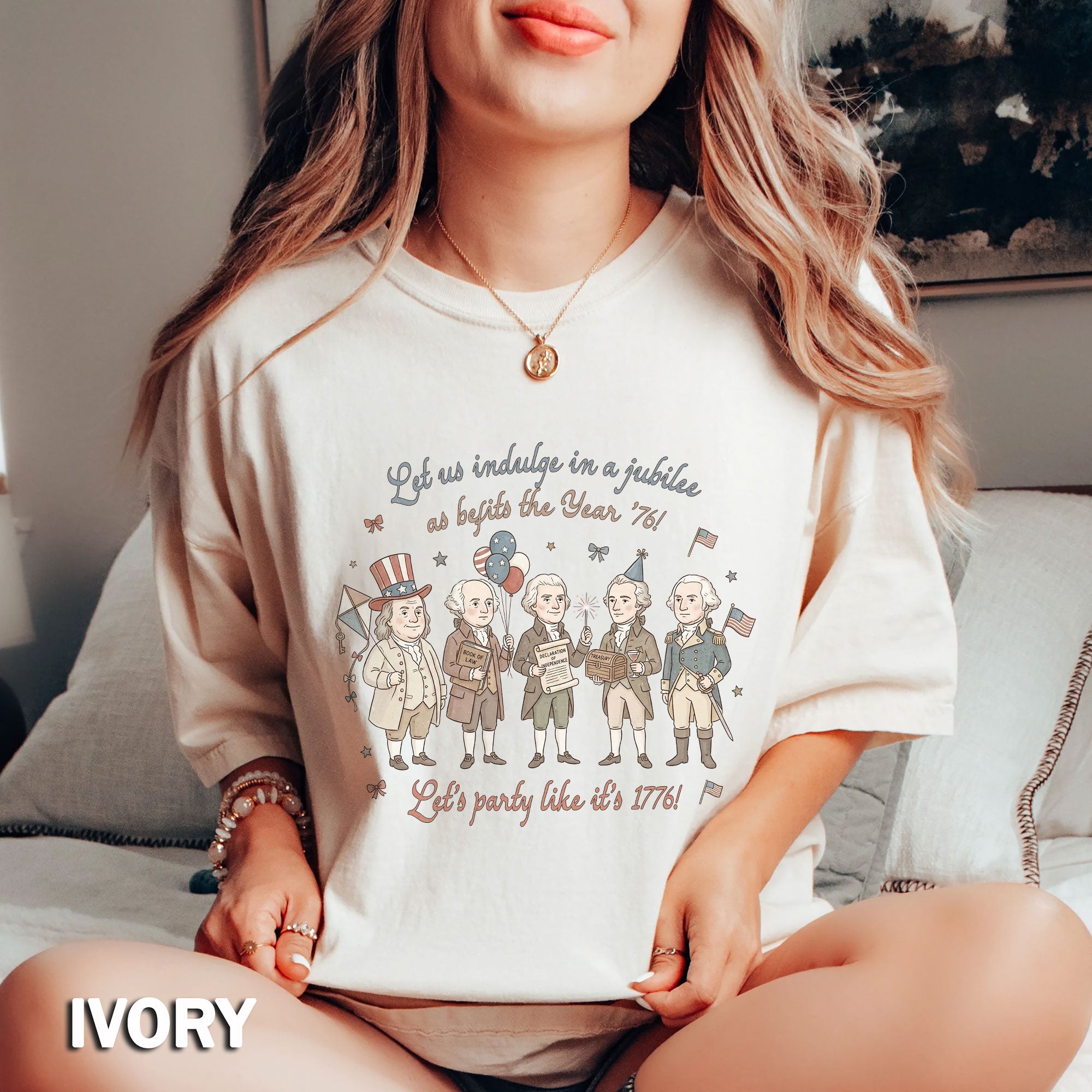 Funny Founding Fathers T-Shirt Let's Party Like It's 1776 Patriotic 250 Years USA