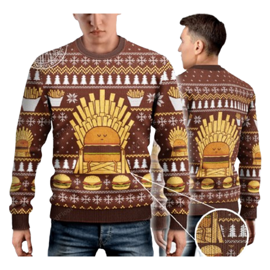 Game Of Fries Burger Lovers Ugly Christmas Sweater