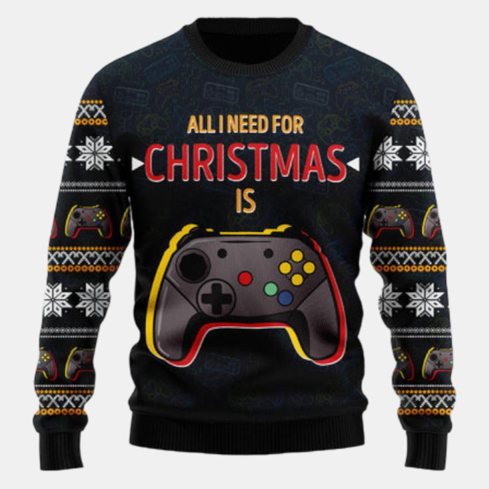 Games All I Need Ugly Sweater