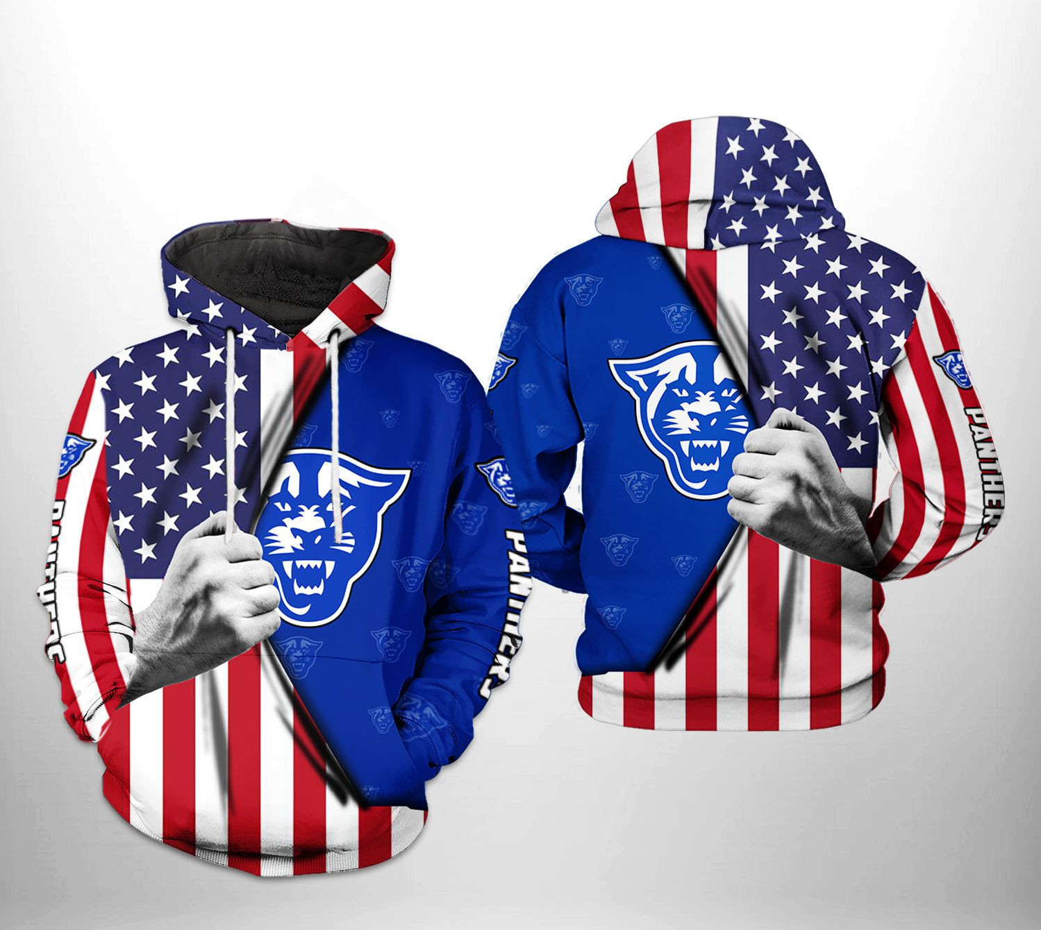 Georgia State Panthers NCAA US FLag Hoodie Zip Hoodie