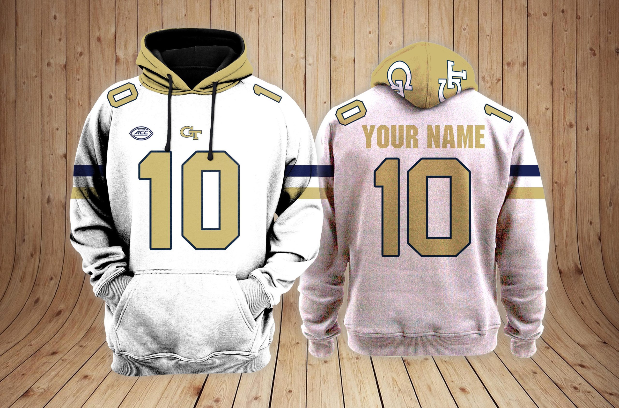 Georgia Tech Yellow Jackets football NCAA Custom 3D Hoodie PT24462