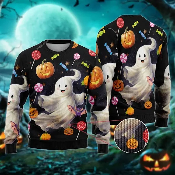 Ghost Candies Halloween Ugly Sweater