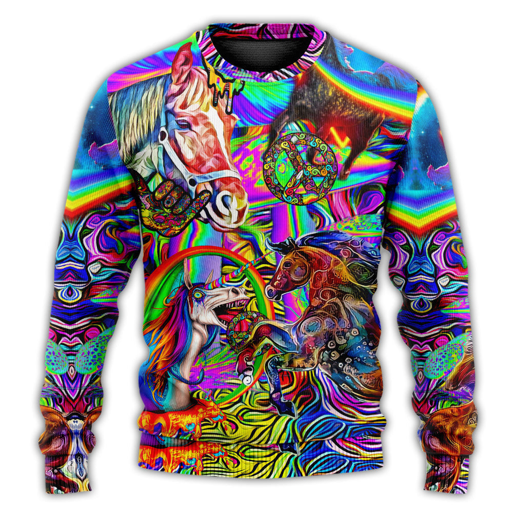 Hippie Horse Run For You Ugly Christmas Sweaters