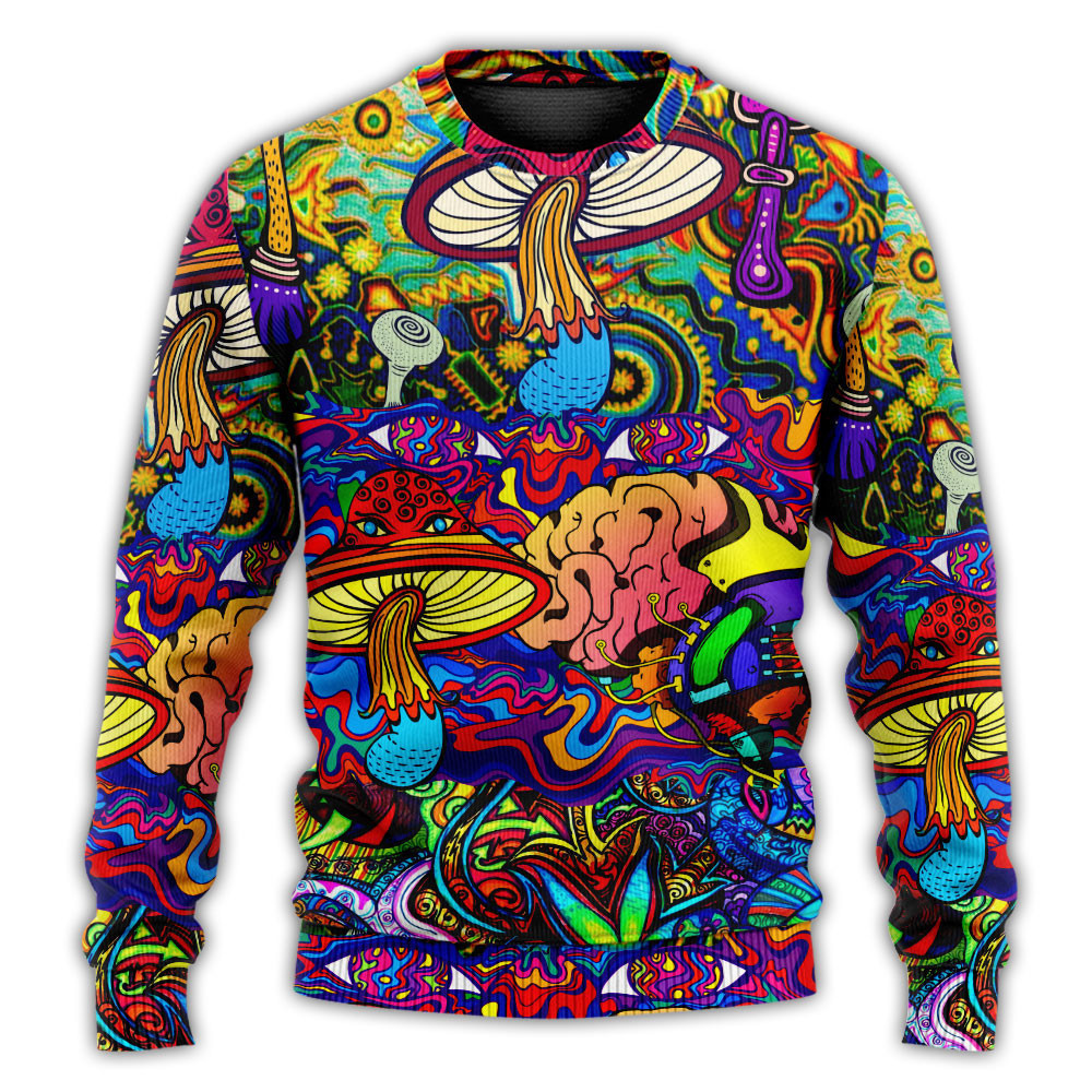 Hippie Mushroom Colorful Lover Christmas Ugly Sweater