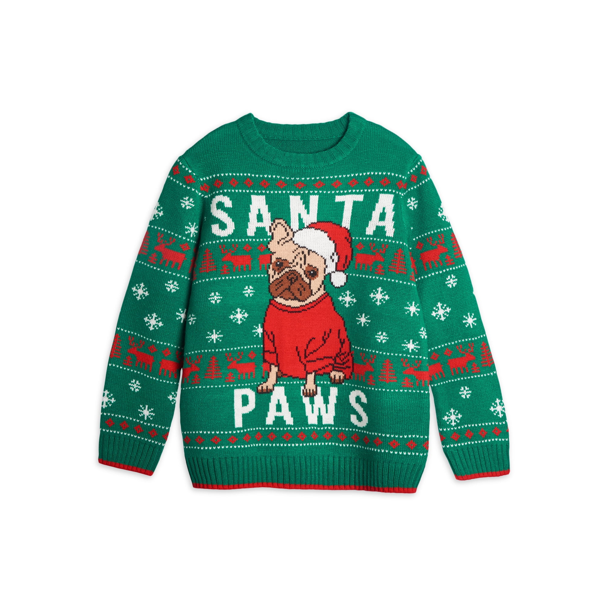Holiday Time Santa Paws Bulldog Ugly Christmas Sweater