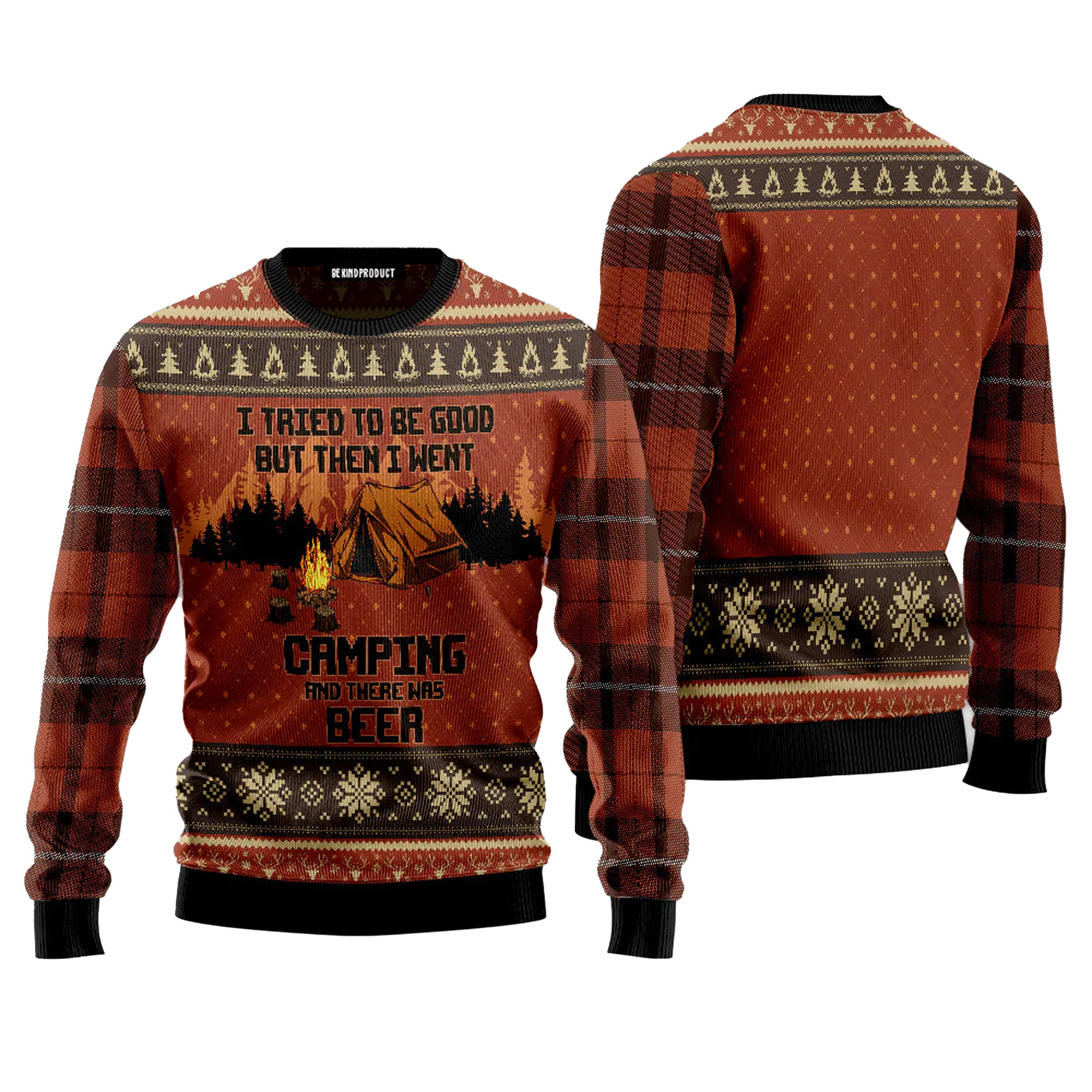 I Tried To Be Good But Then I Went Camping Ugly Christmas Sweater
