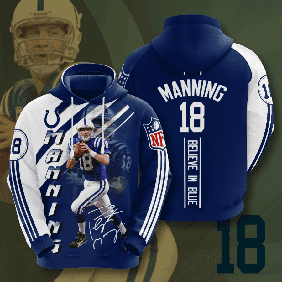 Indianapolis Colts Peyton Manning Hoodie Zip Hoodie Version 1121