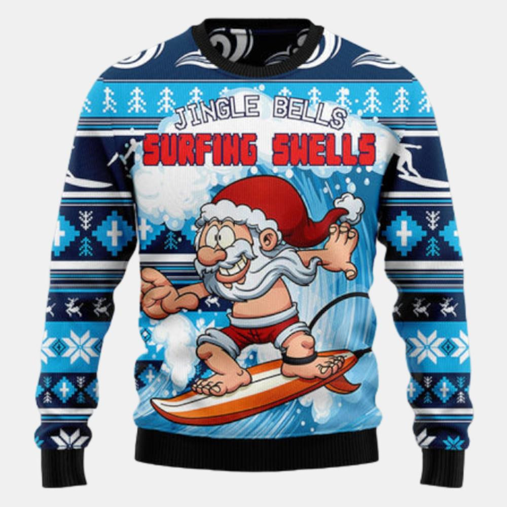 Jingle Bells Surfing Swells Ugly Sweater