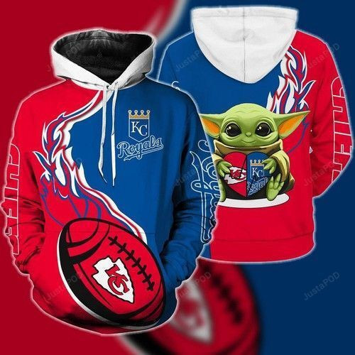 Kansas City Chiefs BABY YODA LOVE Hoodie Zip Hoodie