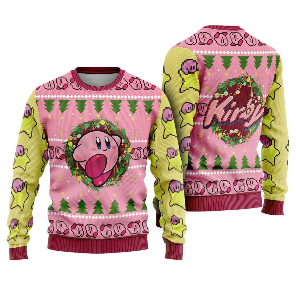 Kirby Pink Ugly Christmas Sweater