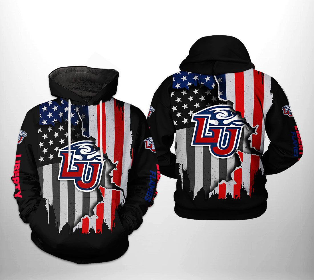 Liberty Flames NCAA US Flag Hoodie Zip Hoodie Version 626